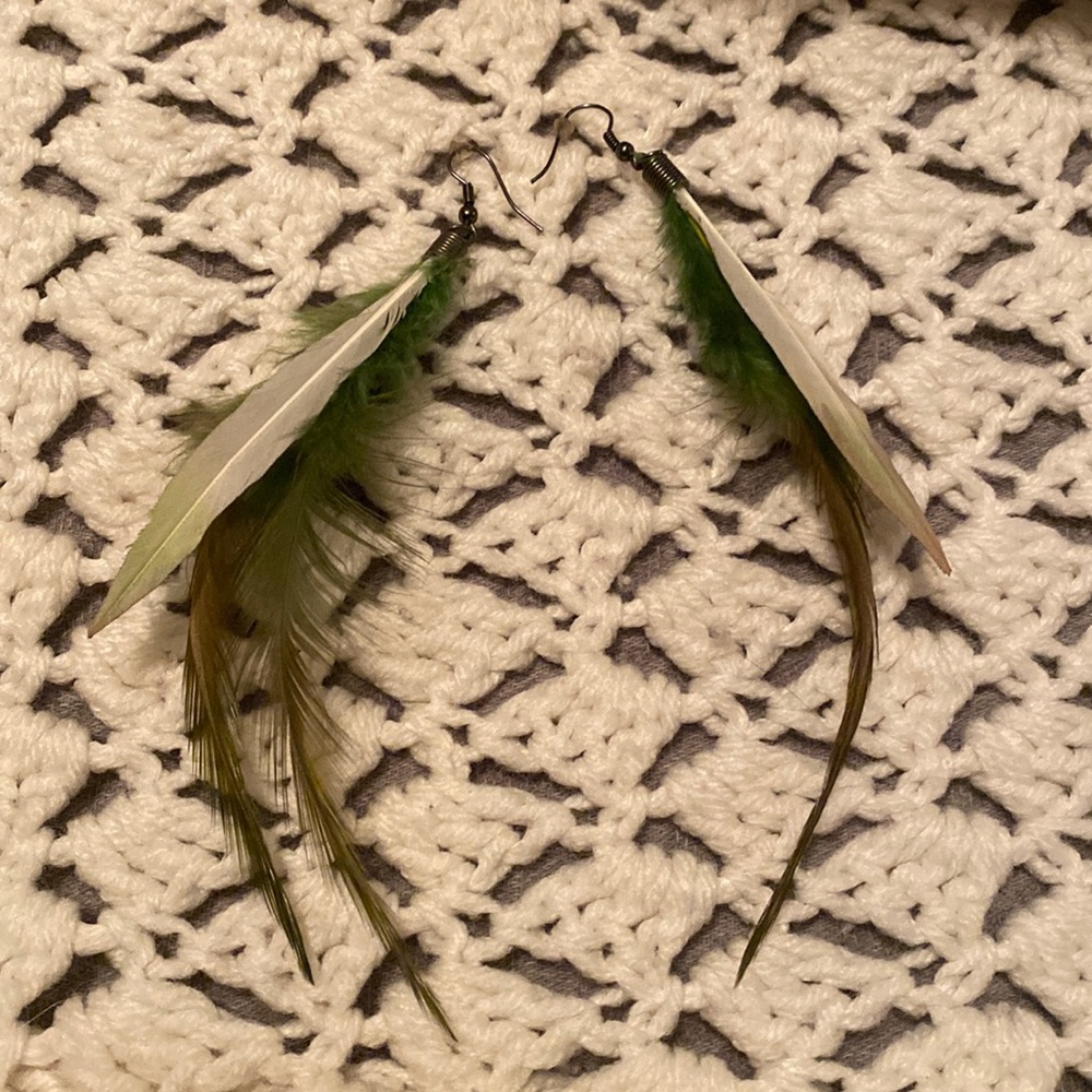 Unique boho feather earrings